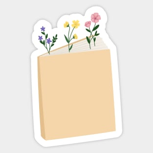 Flowers in book Sticker